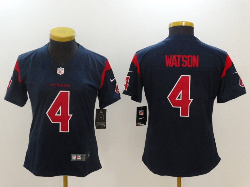 Women Houston Texans #4 Watson Blue Nike Vapor Untouchable Limited NFL Jerseys